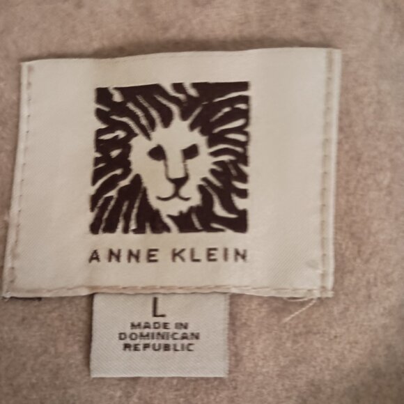 Anne Klein Classic Tan Wool Blend Double Breasted Hooded Coat Women’s L Large - Picture 9 of 16
